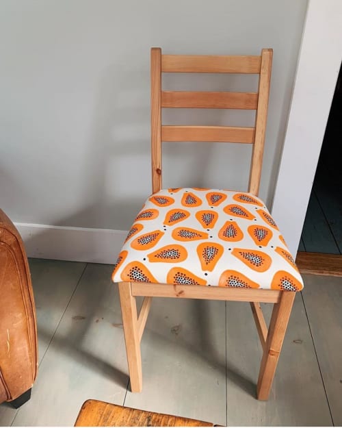 Papaya Tea Towel | Chairs by Freckled Fuchsia