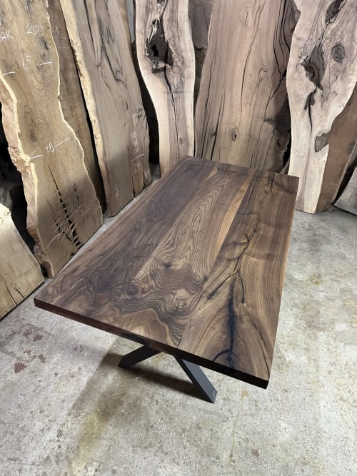 Made To Order Natural Wooden Dining Table Top Solid Walnut | Tables by TigerWoodAtelier