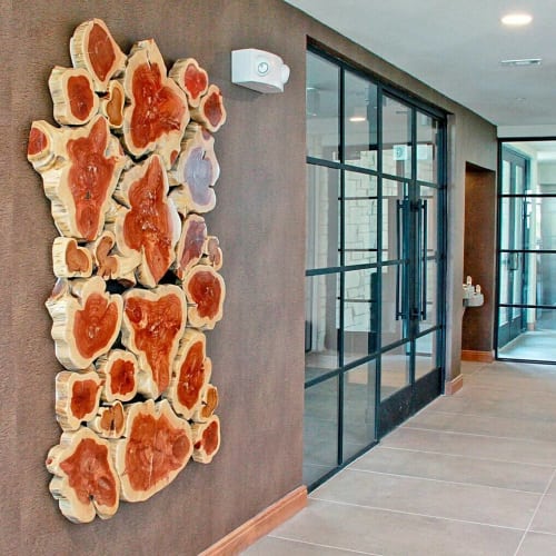 Cedar Wall Panel | Wall Treatments by Organik Creative | Overture Fairview Apartment Homes in Fairview