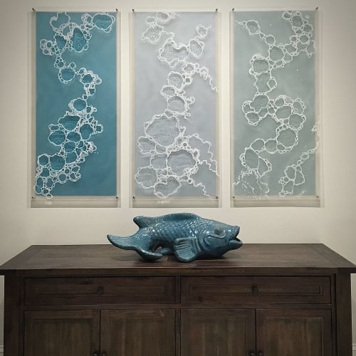 Seafoam Sculptural Drawings "Mermaids Purse" Boynton Beach | Wall Sculpture in Wall Hangings by Carla Goldberg Studio Art