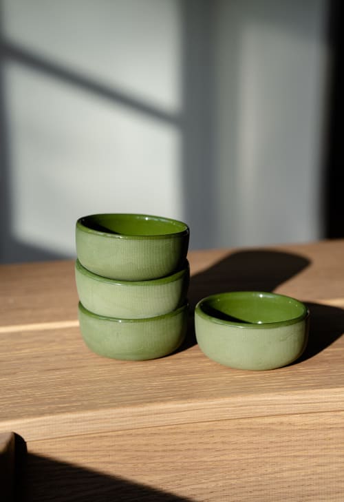 Handmade Porcelain Saucer. Green | Bowl in Dinnerware by Creating Comfort Lab