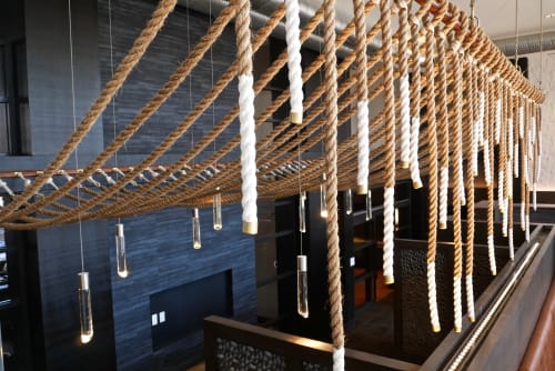 Hanging Ceiling Rope Canopy Sculpture for Restaurant & Hotel | Macrame Wall Hanging in Wall Hangings by BroCoLoco | The Remy in New Carrollton