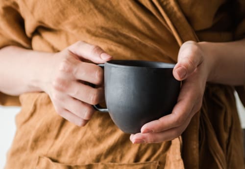 Black Matte Stoneware Coffee Mug | Drinkware by Creating Comfort Lab