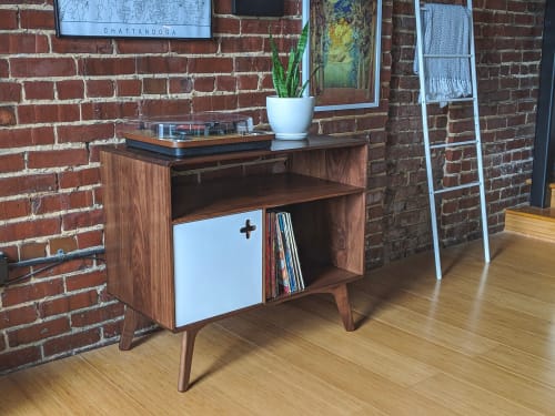 Record Player Stand with Receiver Slot | Record Player Stand | Cabinet in Storage by Max Moody Design