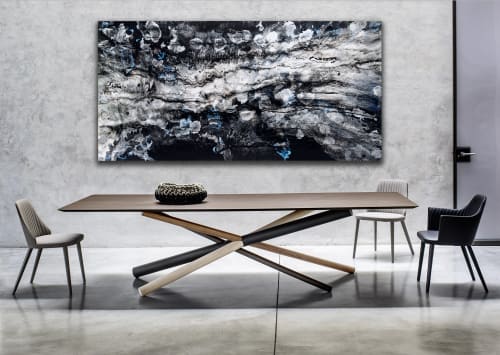 'MOONLIGHT' - Luxury Epoxy Resin Abstract Artwork | Oil And Acrylic Painting in Paintings by Christina Twomey Art + Design