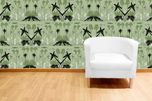 Deco Jungle,   DECJ01 ( Grey ).    DECJ02 ( Green ) | Wallpaper by ART DECOR DESIGNS