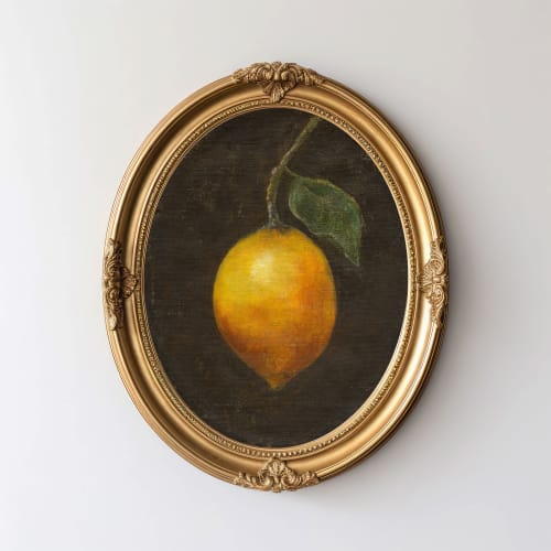 Still Life Art Print of Lemon for Rustic Farmhouse Kitchen | Paintings by Melissa Mary Jenkins Art