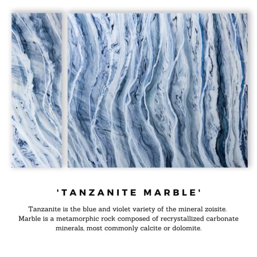 'TANZANITE MARBLE' - Luxury Epoxy Resin Abstract Artwork | Oil And Acrylic Painting in Paintings by Christina Twomey Art + Design