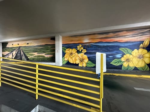 Columbia Parking Garage Murals | Street Murals by Girls Who Paint Murals | Truist in Columbia