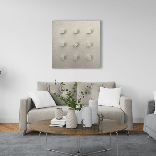 3D Wooden Wall Art, 3D Texture Beige | Wall Hangings by Intuitive Arts Shop