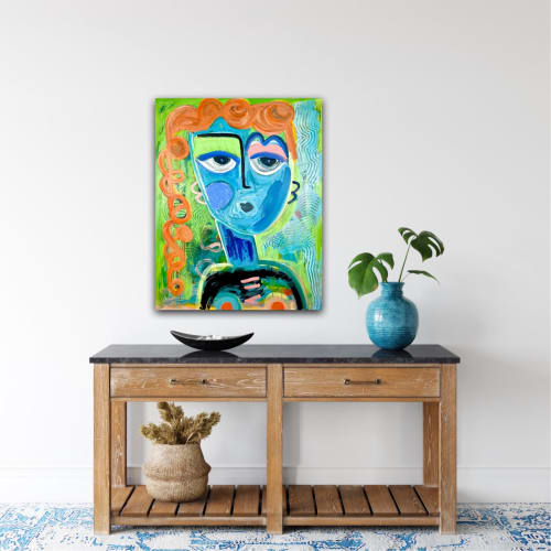 "Thelma" Original Abstract Face Painting by Aleea Jaques | Paintings by Aleea Jaques - Aleea Art Studio