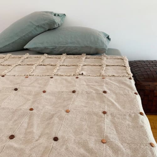 TEXTILE ART HEAVY LINEN HAND MADE ONE OF A KIND FRINGE WIT | Linens & Bedding by LINOTO