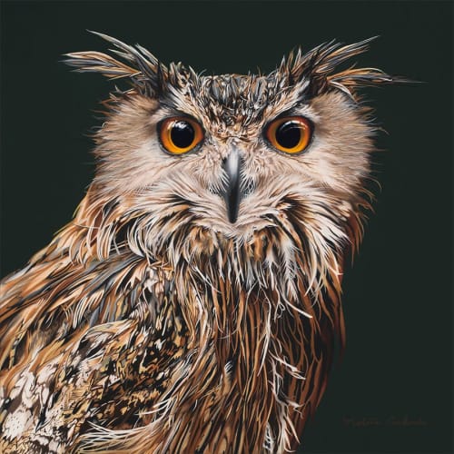 The Philosopher (Eagle Owl) | Paintings by Nikita Coulombe
