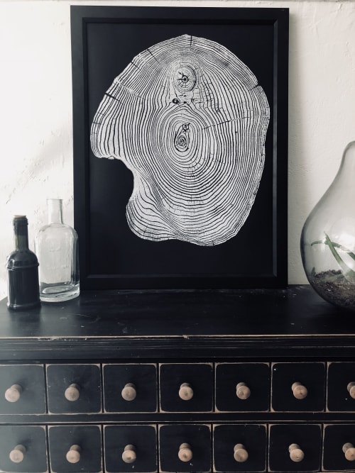 Mulberry Tree Ring Print on Black Paper | Prints by Erik Linton