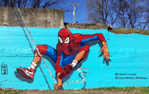 Miles as Spidey | Murals by The Artist SEVEN