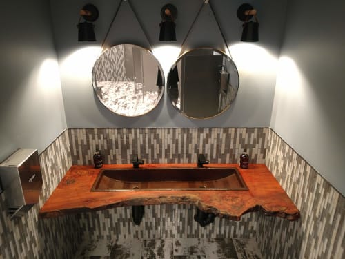 Live Edge Red Gum Wood Countertops for JSX Skyharbor lounge | Furniture by Lumberlust Designs | 2700 E Old Tower Rd in Phoenix