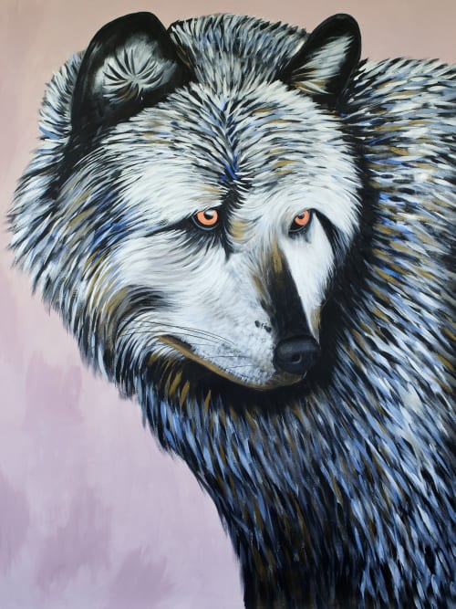 Neveah, Wolf | Oil And Acrylic Painting in Paintings by Natalie Jo Wright | Johnson Public House in Madison