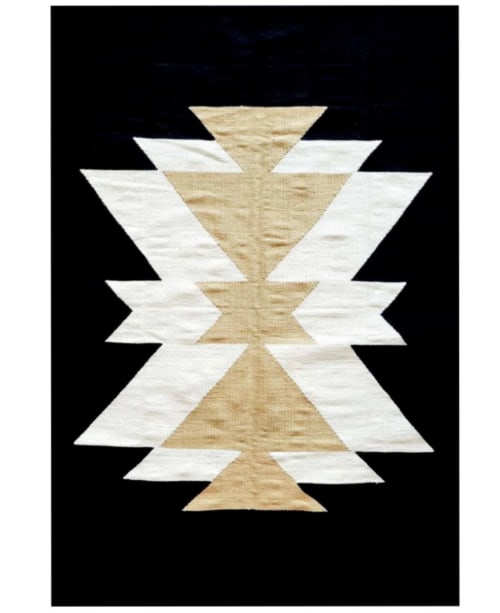 Royal Black Handwoven Rug | Black | Rugs by Mumo Toronto