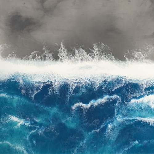 Stormy Seas | Oil And Acrylic Painting in Paintings by Skevi - Your Abstract Artist