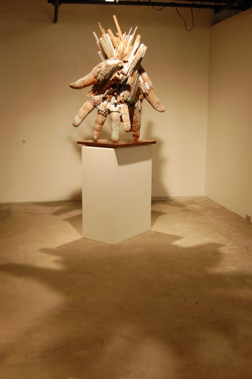 Paired Hands (Colorado Gray) | Sculptures by Andrew Ramiro Tirado | Coburn Gallery at Colorado College in Colorado Springs