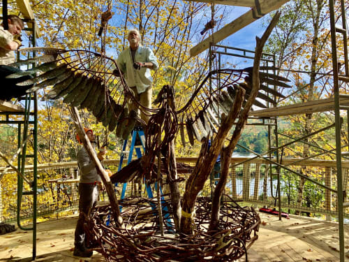 Nesting Eagles | Public Sculptures by Wendy Klemperer Art Inc | VINS Nature Center in Hartford