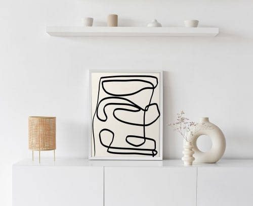 Minimal Abstract line Drawing No. 3 | Drawings by Capricorn Press