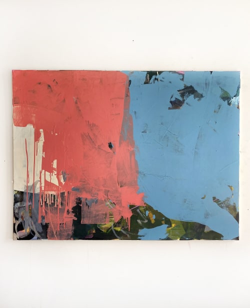 Blue Coral Drip Original Painting on Stretched Canvas | Mixed Media by Jessalin Beutler