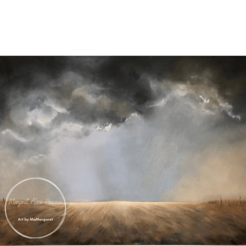 Light over field.  SOLD | Paintings by Margaret Alice Høiesen