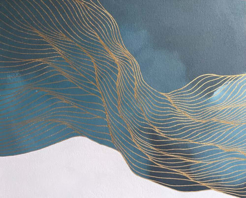 B (Letter B) | Oil And Acrylic Painting in Paintings by Tracie Cheng