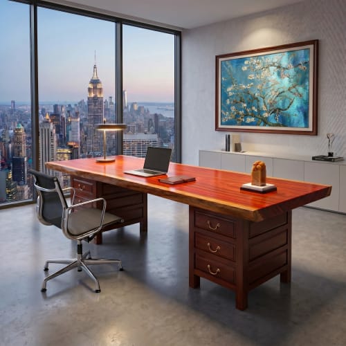 Bespoke Live Edge Song Single Slab Executive Desk & Table 7 | Communal Table in Tables by Dynasty Artisan