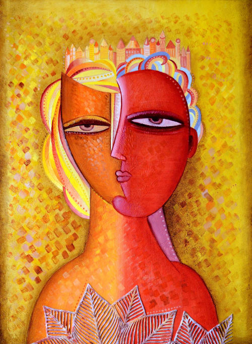 Crystal Soul | Oil And Acrylic Painting in Paintings by Van Hovak | Private Residence in Los Angeles