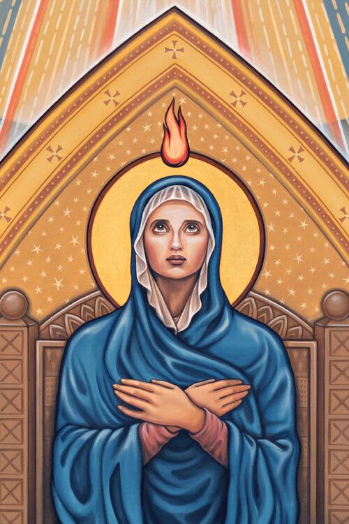 Pentecost - Blessed Virgin Mary - Prints on Paper | Art & Wall Decor by Ruth and Geoff Stricklin (New Jerusalem Studios)