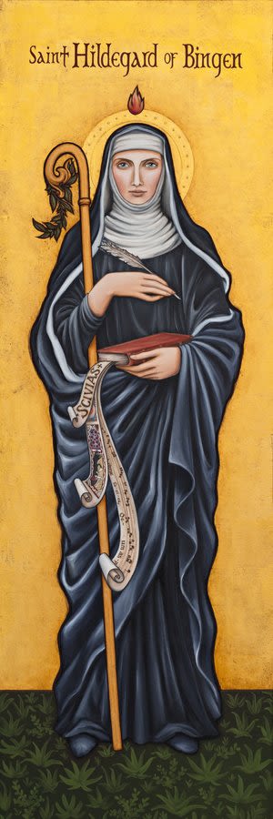 St Hildegard of Bingen - Giclee on Canvas | Art & Wall Decor by Ruth and Geoff Stricklin (New Jerusalem Studios)