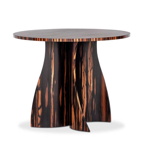 Bent Wood Macassar Ebony Round Cocktail Table, Andino | Tables by Costantini Design
