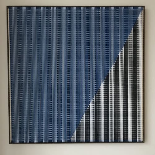 Compose 1  - Blue | Embroidery in Wall Hangings by Fault Lines