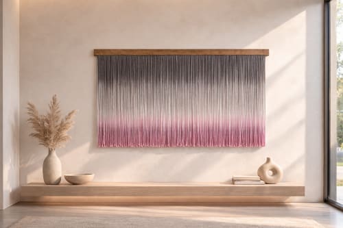 Sensory color vibrations – Violet | Macrame Wall Hanging in Wall Hangings by Olivia Fiber Art