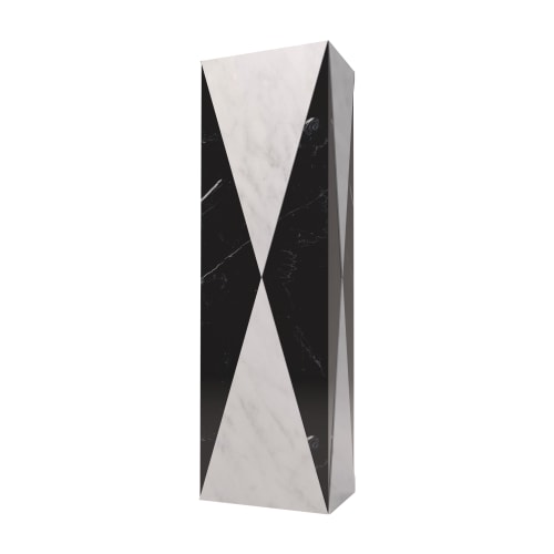 "Polimelus" Vase in Black Marquina and White Carrara marble | Vases & Vessels by Carcino Design