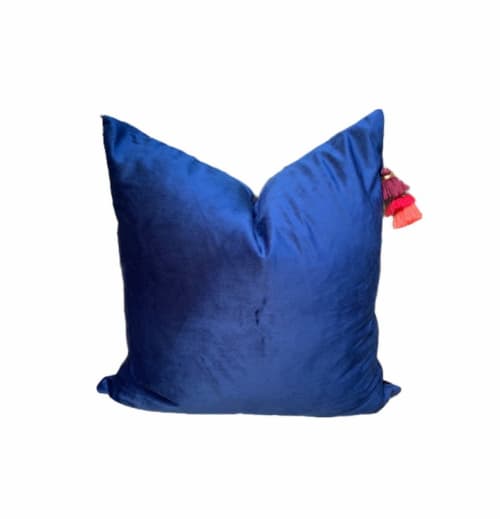 Velvet Throw Pillow | Solid Royal Blue Accent Pillow