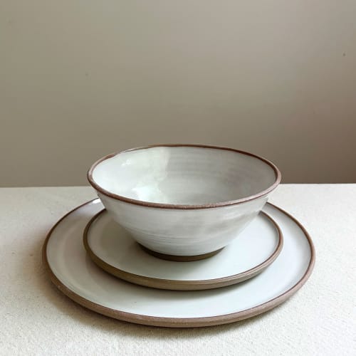 Linen Place Setting | Ceramic Plates by Keyes Pottery