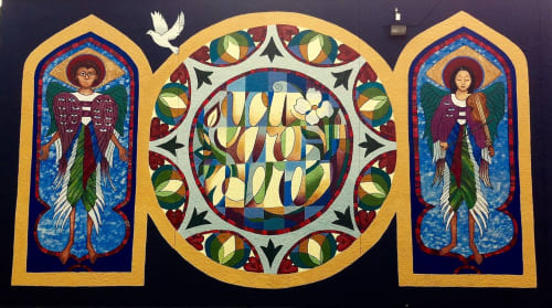 St Alban's Peace Labyrinth Mural | Murals by Joey Mallett Art | St. Alban Anglican Church in Richmond