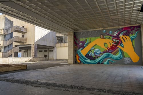 Surreal Mural | Street Murals by Koska32 | Maglivi bridge in Tbilisi