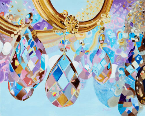 Chandelier Crystals | Oil And Acrylic Painting in Paintings by Michelle Keib Art