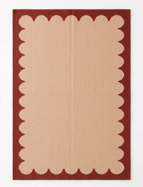 Handwoven Woolen Terracotta Runner Rug | Rugs by Evergreen Carpets