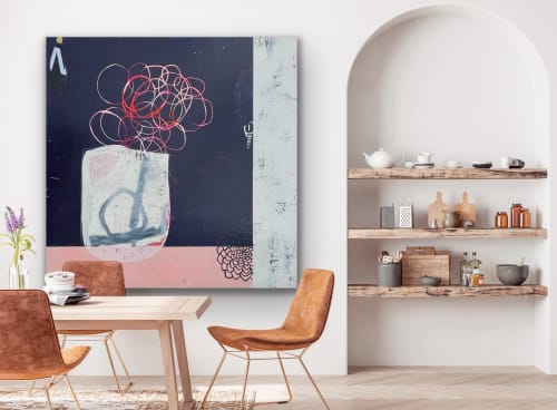 Marika's Flowers / Mixed Medium on wood / 60"x60" x 2.5" | Paintings by Sidnea D'Amico