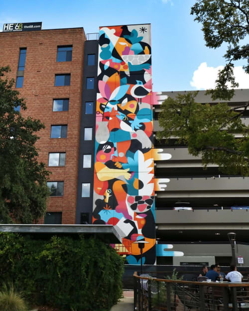 Building mural by RUBEN SANCHEZ seen at Downtown, San Antonio Wescover