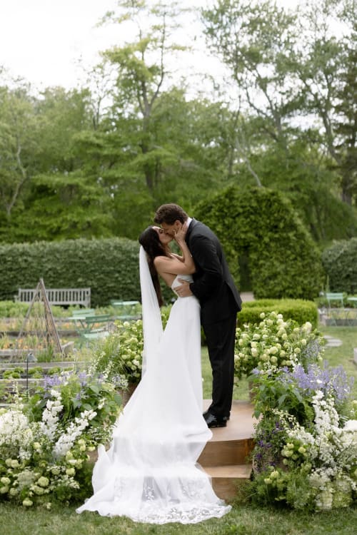 Wedding 2 Tier Wood Round Ceremony Platform Podium | Furniture by Basemeant WRX | Beach Plum Farm in West Cape May