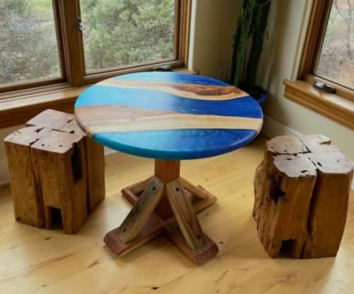 Blue round ocean table! | Tables by Erik Norling Designs 🇺🇸