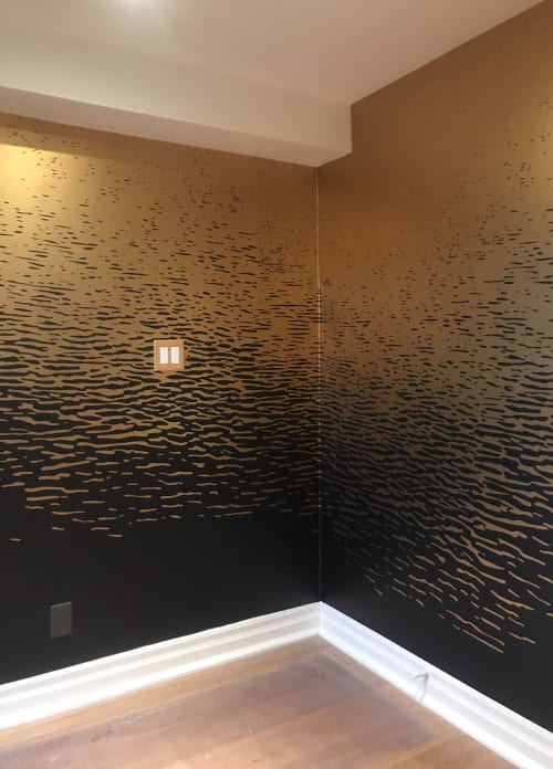 Emma Hayes Reflection Wallcovering in Gold | Wall Treatments by Emma Hayes | NewWall in Toronto