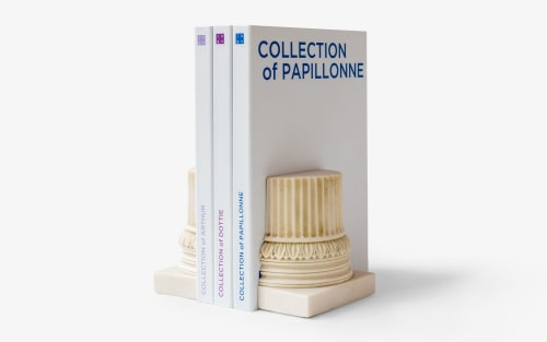 Ionic Bookend Set Made with Compressed Marble Powder no:1 | Sculptures by LAGU