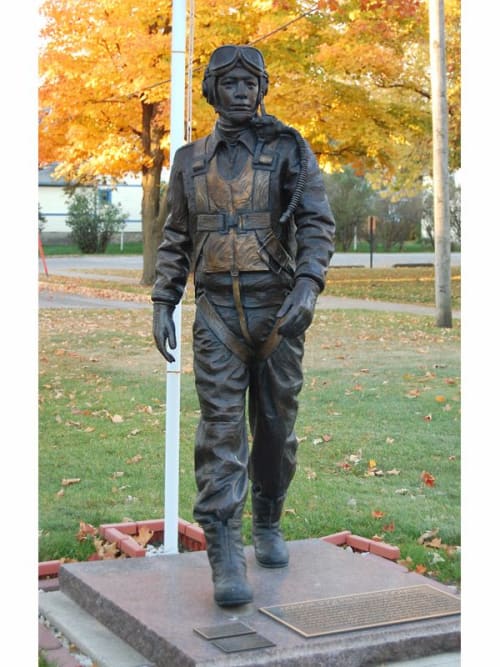 Tuskegee Airman, Joe Gomer | Public Sculptures by Sutton Betti | Ellsworth Community College in Iowa Falls